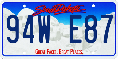 SD license plate 94WE87