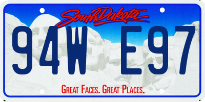 SD license plate 94WE97