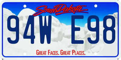 SD license plate 94WE98