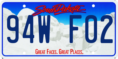 SD license plate 94WF02