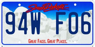 SD license plate 94WF06
