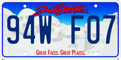 SD license plate 94WF07