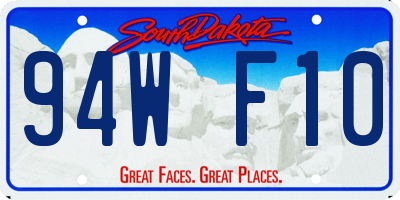 SD license plate 94WF10