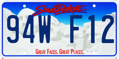 SD license plate 94WF12