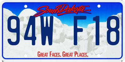 SD license plate 94WF18