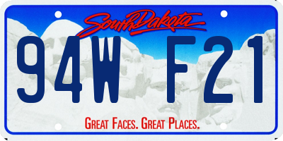 SD license plate 94WF21