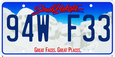 SD license plate 94WF33