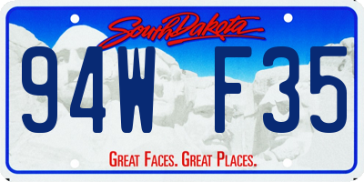 SD license plate 94WF35