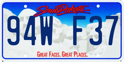 SD license plate 94WF37