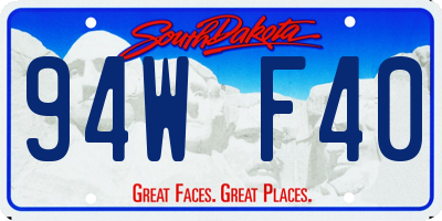 SD license plate 94WF40