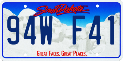 SD license plate 94WF41