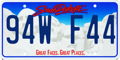 SD license plate 94WF44