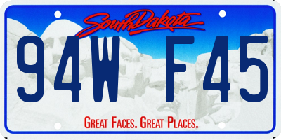 SD license plate 94WF45