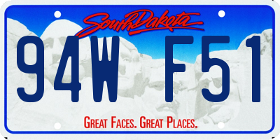 SD license plate 94WF51