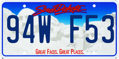 SD license plate 94WF53