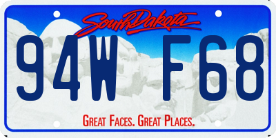 SD license plate 94WF68