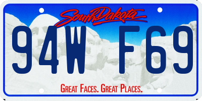 SD license plate 94WF69