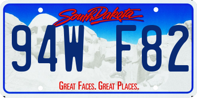 SD license plate 94WF82