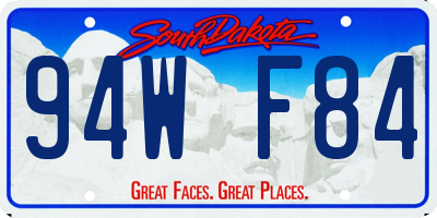 SD license plate 94WF84