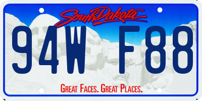 SD license plate 94WF88