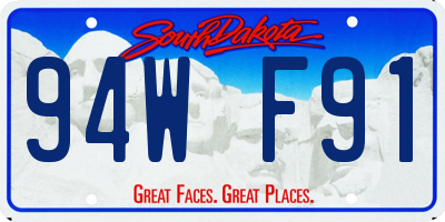 SD license plate 94WF91