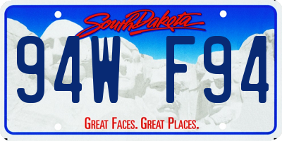 SD license plate 94WF94