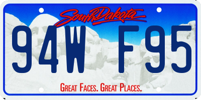 SD license plate 94WF95