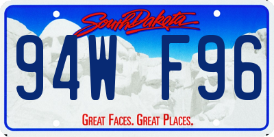 SD license plate 94WF96