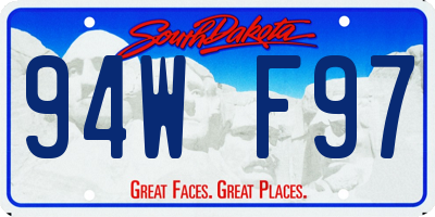 SD license plate 94WF97