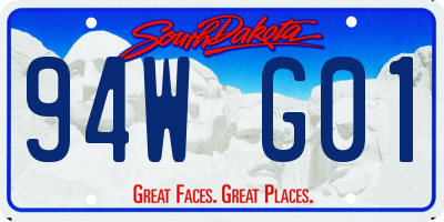 SD license plate 94WG01