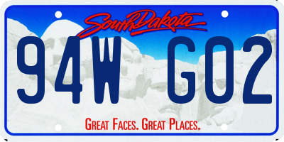 SD license plate 94WG02