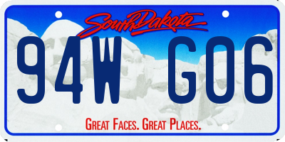SD license plate 94WG06