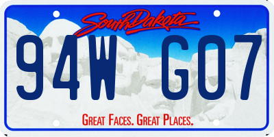 SD license plate 94WG07