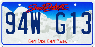 SD license plate 94WG13