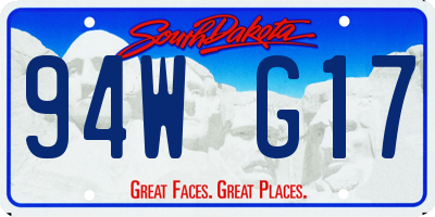 SD license plate 94WG17