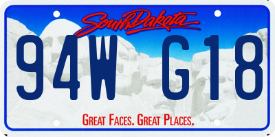 SD license plate 94WG18
