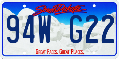 SD license plate 94WG22