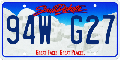 SD license plate 94WG27