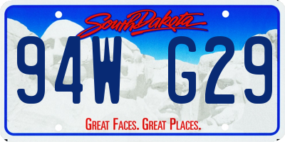 SD license plate 94WG29