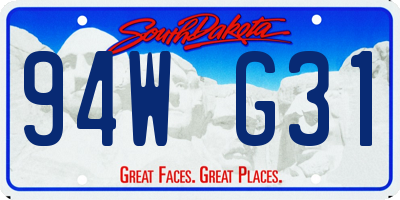SD license plate 94WG31