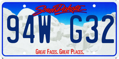 SD license plate 94WG32