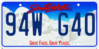 SD license plate 94WG40