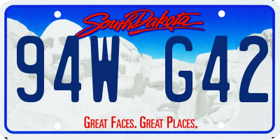 SD license plate 94WG42