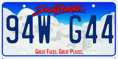 SD license plate 94WG44