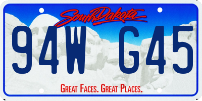 SD license plate 94WG45