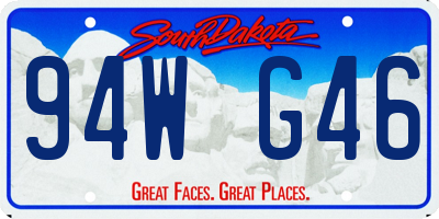 SD license plate 94WG46