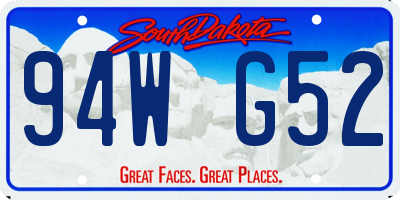 SD license plate 94WG52