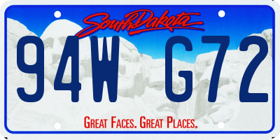 SD license plate 94WG72