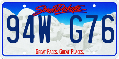 SD license plate 94WG76