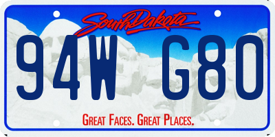 SD license plate 94WG80